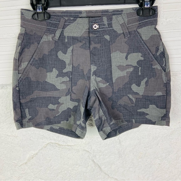 Prana Pants - NWOT PRANA gray camouflage outdoor hiking stretch shorts size 0